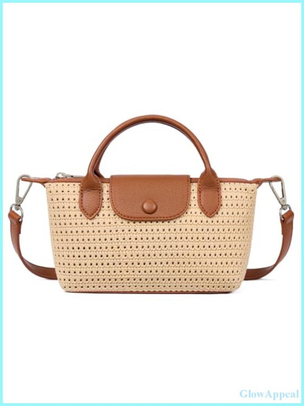 Woven Textured Faux Leather Mini Tote Crossbody Bag with Adjustable Strap